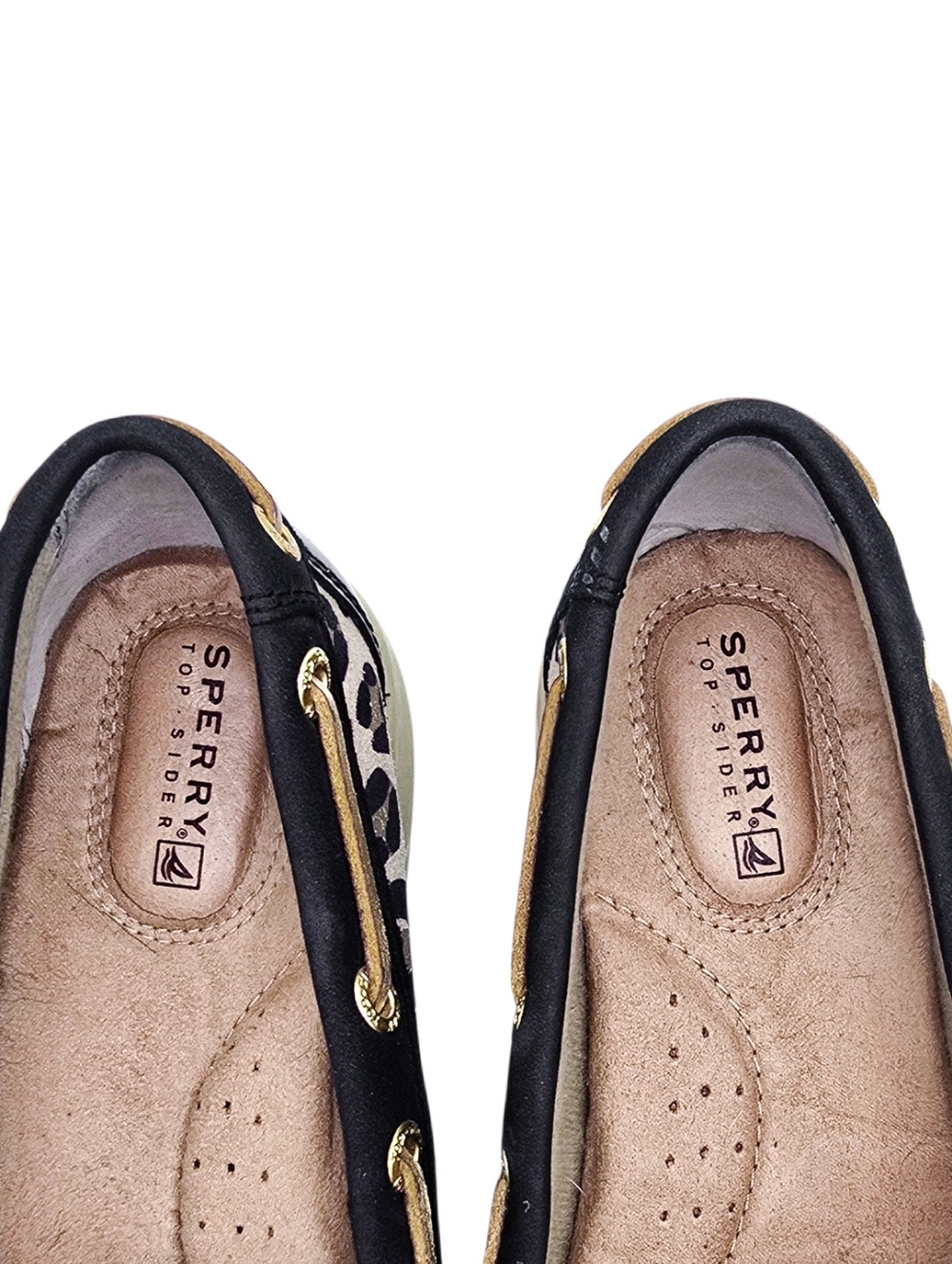 Sperry Sliders Black & Leopard-Print Boat Shoe - Picture 3 of 7